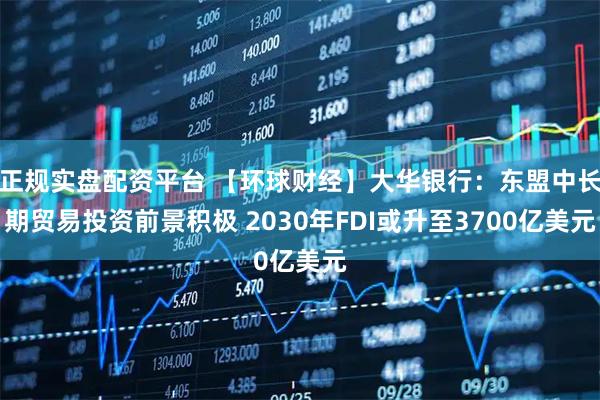 正规实盘配资平台 【环球财经】大华银行：东盟中长期贸易投资前景积极 2030年FDI或升至3700亿美元